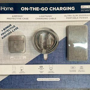 Ihome On the Go 3 Piece Charging Bundle with Bonus AirPods Case